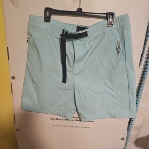 NWT Edgar + Ash Men's Size Large Fast Dri Nylon Aqua Belted Shorts